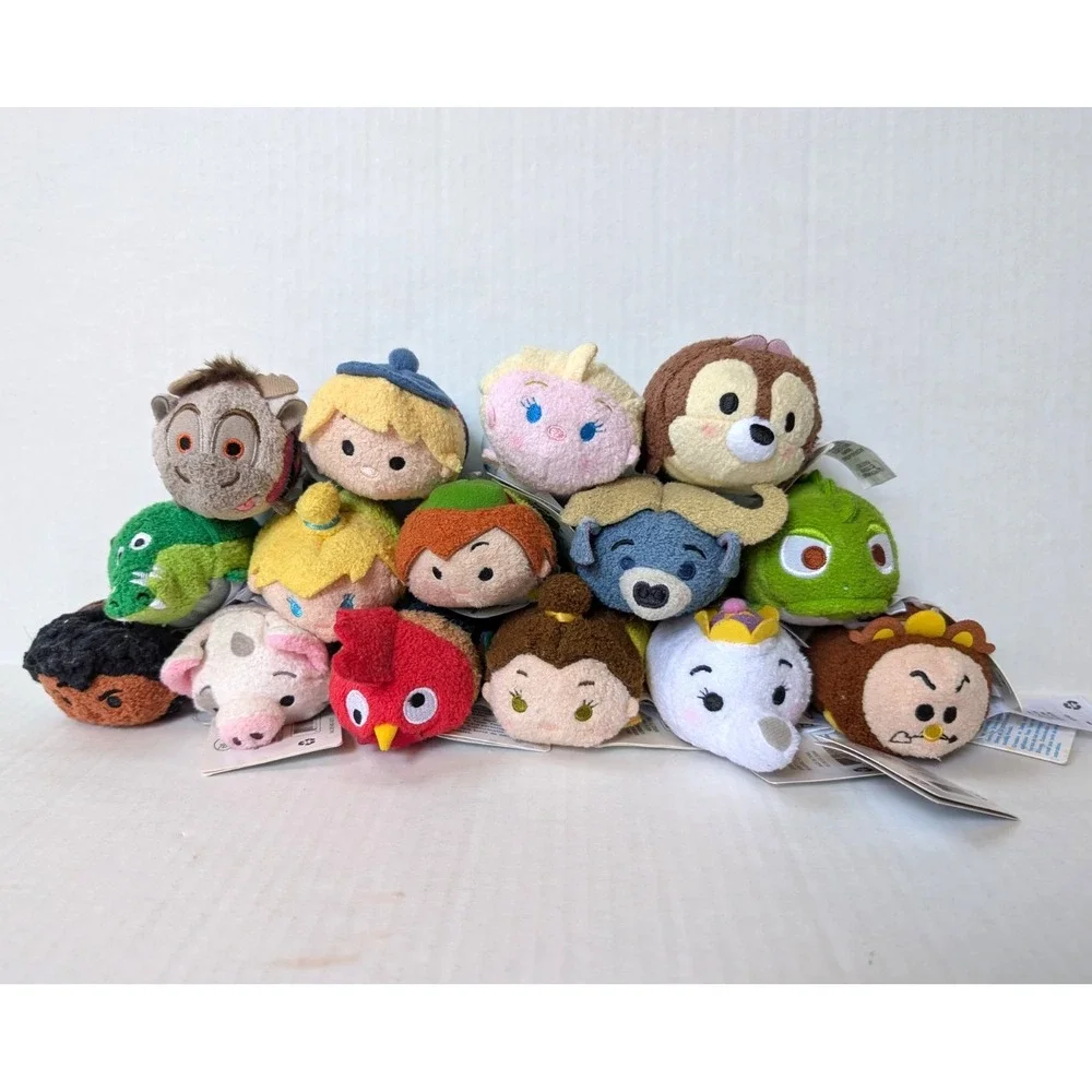 Disney Tsum Tsum Plush lot of 15 Frozen Moana Beauty Beast Peter Pan +